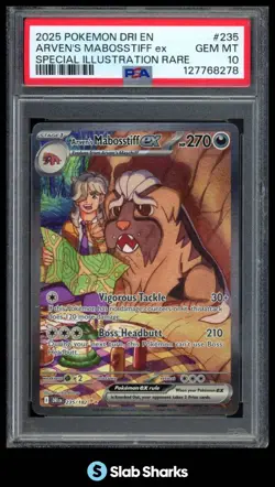 2025 POKEMON SV DESTINED RIVALS #235/182 ARVEN'S MABOSSTIFF EX SIR PSA 10 - Image 1