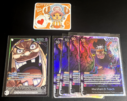 (5) Marshall.D.Teach Lot (Parallel ) OP09-081 Leader plus SR | One Piece Black - Image 1