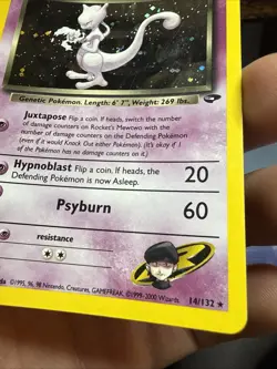 Pokemon TCG Rockets Mewtwo Gym Challenge Holo Card 14/132 - Image 4