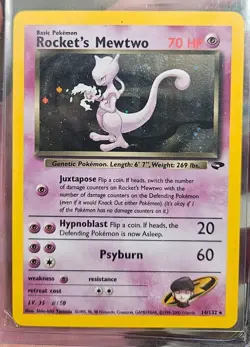 Pokemon TCG Rockets Mewtwo Gym Challenge Holo Card 14/132. Light Play. - Image 1