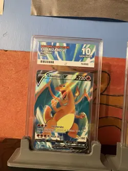 Pokemon Charizard v Full Art Brilliant Stars Card 153/172 Ace 10 Graded - Image 1