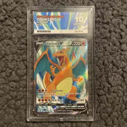 Pokemon Charizard v Full Art Brilliant Stars Card 153/172 Ace 10 Graded - Image 1