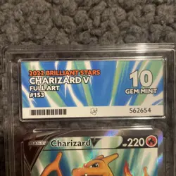 Pokemon Charizard v Full Art Brilliant Stars Card 153/172 Ace 10 Graded - Image 3