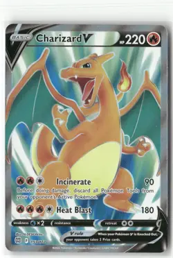 Pokemon Charizard V (Full Art) Ultra Rare SWSH09: Brilliant Stars 153/172 - Image 1