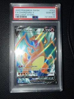 Pokemon Charizard V 153/172 Full Art SWSH Brilliant Stars PSA 10 GEM MINT - Image 1