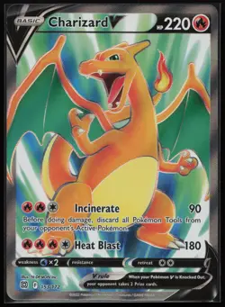 Charizard V (Full Art) 153/172 NM - Pokemon SWSH09: Brilliant Stars Ultra Rare - Image 1