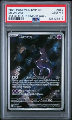 2023 POKEMON SVP EN-SV PROMO 151 ULTRA-PREMIUM COLLECTION #052 MEWTWO PSA 10 - Image 1