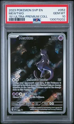 2023 POKEMON SVP EN-SV PROMO 151 ULTRA-PREMIUM COLLECTION #052 MEWTWO PSA 10 - Image 1