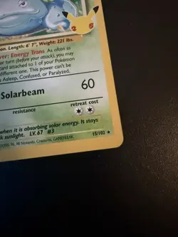 Pokemon TCG 2021 Celebrations Classic Collection Venusaur Card 15/102 - Image 5