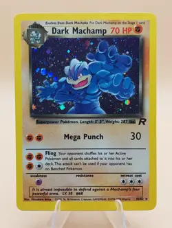 Dark Machamp Holo Rare Team Rocket 10/82 Pokemon Card - WOTC 1999 - Image 1