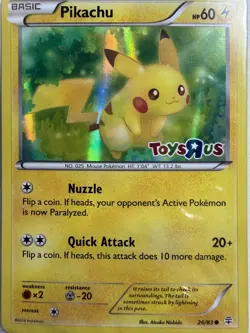 2016 Pokemon Pikachu TCG Stamped Holo Promo Card 26/83 Toys R US Sealed NM - Image 1