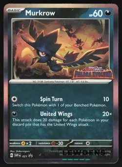 Murkrow - SVP 021 - Paldea Evolved - S&V Black Star Promo - Pokemon Card - LP5 - Image 1