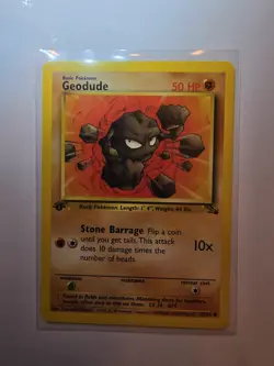 Pokemon TCG Geodude 47/62 Fossil 1st Edition Regular Common Card - Image 1