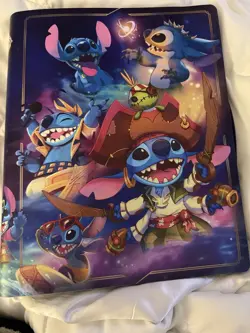 NWOB Disney Lorcana Trading Card Game Tcg Portfolio Patrol Binder STITCH PIRATE - Image 1