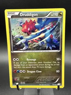 Pokemon TCG Druddigon Flashfire Holo Rare Card 70/106 - Image 1