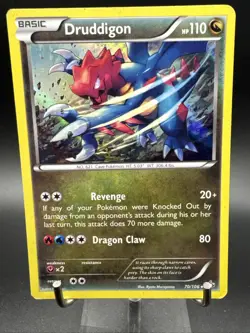 Pokemon TCG Druddigon Flashfire Holo Rare Card 70/106 - Image 3