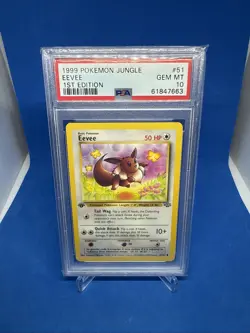1999 Pokemon Jungle 1st edition PSA 10 Eevee #51 TCG Trading Card Gem Mint - Image 1