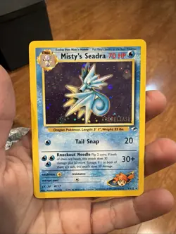 Misty’s Seadra 9/132 Holo Prerelease Gym Heroes NM-Mint 1999 Pokemon Card - Image 1