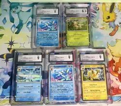 Pokemon Prismatic Evolutions CGC Graded (5) Card Lot #7 - Image 1