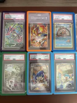 PSA, TAG 5-10 Graded Pokemon Card Lot Perfect Gift + Bonus 9 Sealed Booster Pack - Image 1