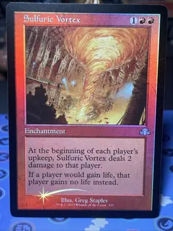 MTG 1x FOIL RETRO Sulfuric Vortex 332 Dominaria Remastered Magic Gathering x1 NM - Image 1