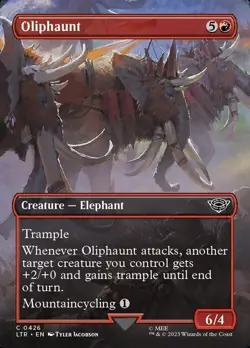 4 x Oliphaunt: MtG Magic LOTR Tales of Middle-Earth Play Set BORDERLESS FOIL - Image 1