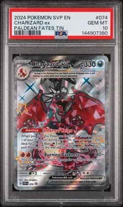 PSA 10 CHARIZARD EX 074 SHINY BLACK STAR PROMO PALDEAN FATES TIN POKEMON ✨ - Image 1
