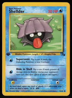 Shellder 54/62 Common Fossil 1st Edition Pokemon - Image 1