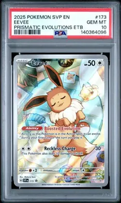 2025 Pokemon Prismatic Evolutions Eevee ETB Black Star Promo #173 PSA 10 - Image 1