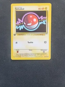 POKEMON 1st Edition Voltorb (Voltobal) 67/102 NM Near Mint GERMAN Base set - Image 1