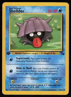 Shellder 54/62 Common Fossil 1st Edition Pokemon - Image 1