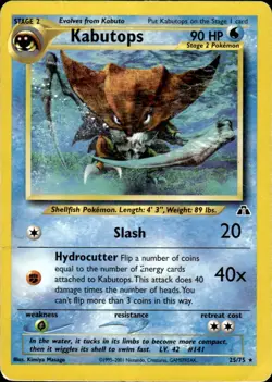 2001 Neo - Discovery Kabutops Stage 2/Rare #25 - Image 1