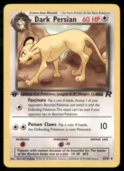 2000 1st Edition Team Rocket Pokemon Dark Persian Stage 1/Uncommon #42 - Image 1