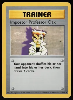 Impostor Professor Oak 73/102 Rare Shadowless Base Set Pokemon - Image 1