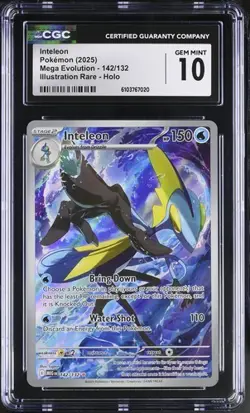Inteleon *CGC 10* Illustration Rare *Mega Evolution* #142 *2025* Pokemon - Image 1