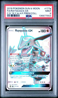Pokemon TCG Rayquaza GX 177a/168 Alternate Art Promo PSA 9 - Image 1