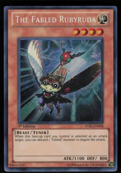 The Fabled Rubyruda STBL-EN096 Secret Rare Starstrike Blast 1st Edition Yu-Gi-Oh - Image 1