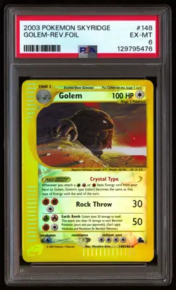 PSA 6 Golem Reverse Holo 148/144 Skyridge Pokemon - Image 1