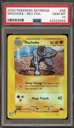 Pokemon Machoke Skyridge Reverse Holo #38 PSA 10 Gem Mint - Image 1