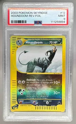 111258894 Houndoom 2003 Pokemon Skyridge #12 Reverse Holo PSA 9 - Image 1
