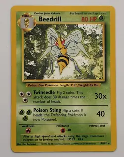 Beedrill - 17/102 - Pokemon Base Set Unlimited Rare Card WOTC MP - Image 1