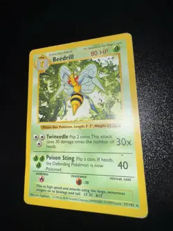 Pokemon Tcg Beedrill [Shadowless] #17 Pokemon Base Set MP Card - Image 2