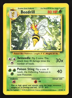 Beedrill 17/102 Base Set Rare Pokemon Card - Image 1