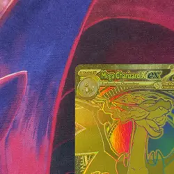 Mega Charizard EX 130/094 Phantasmal Flames Gold Full Art Hyper Rare Pokemon TCG - Image 3