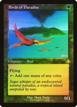 MTG BIRDS OF PARADISE RETRO FRAME FOIL Dominaria Remastered NM - Image 1