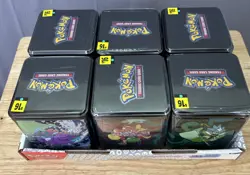 Pokemon TCG: Stacking Tins 2025 Factory Sealed 6 Tin Box With Store Display Case - Image 2