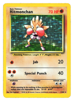 Hitmonchan Holo #7/102 Base Set Holo Rare Pokemon Card - Image 1
