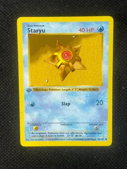 Pokemon Card: 1st Edition STARYU Base Common (NM-MINT) - Image 1