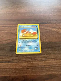 Vintage Krabby Pokemon Card 51/62 Fossil Unlimited Common MP - Image 2