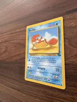 Vintage Krabby Pokemon Card 51/62 Fossil Unlimited Common MP - Image 4